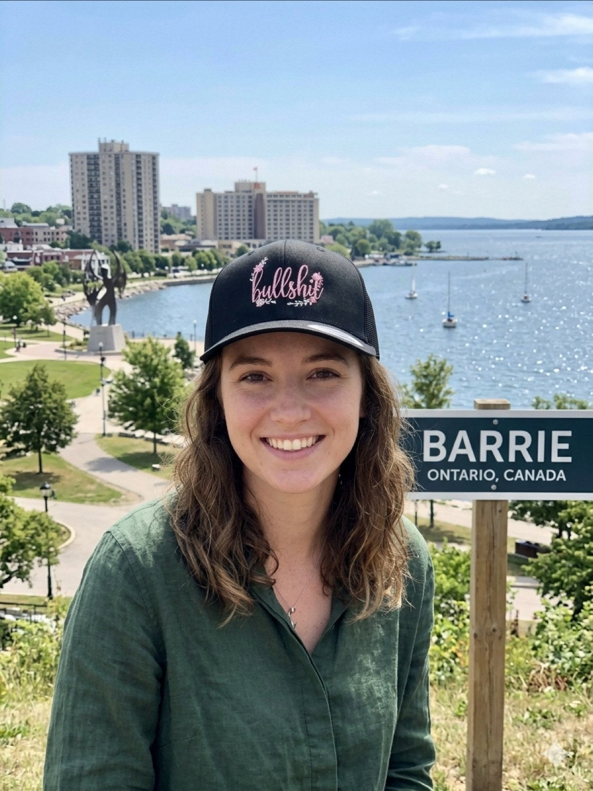 Black Bullshit Hat model photo