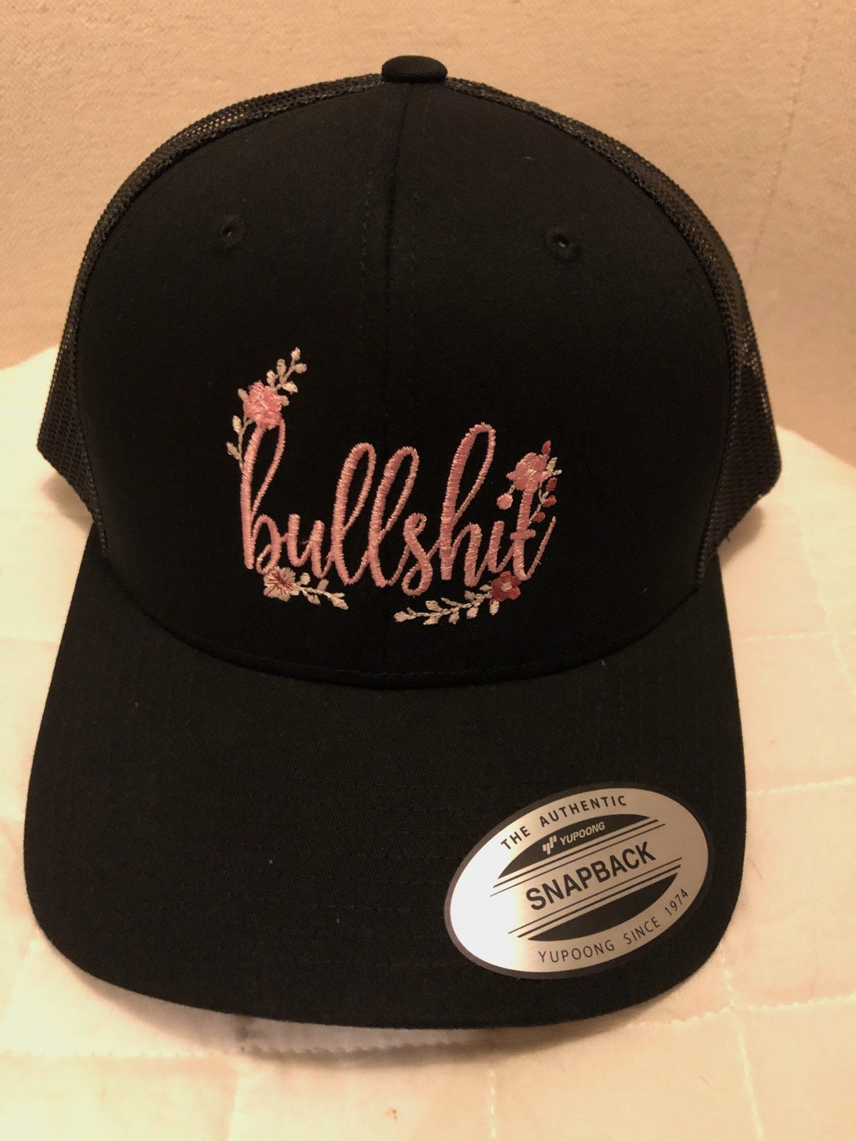 Black Bullshit Hat front product photo